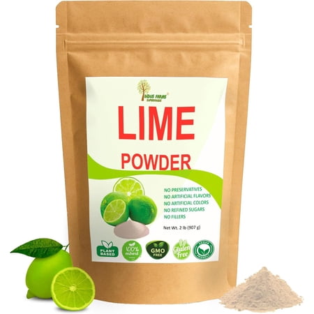 Indus Farms Lime Juice Powder, Unsweetened, Made from Fresh Limes (No Peel), Smooth Mixing, No Preservatives, For Drinks, Cooking, Baking Marinades