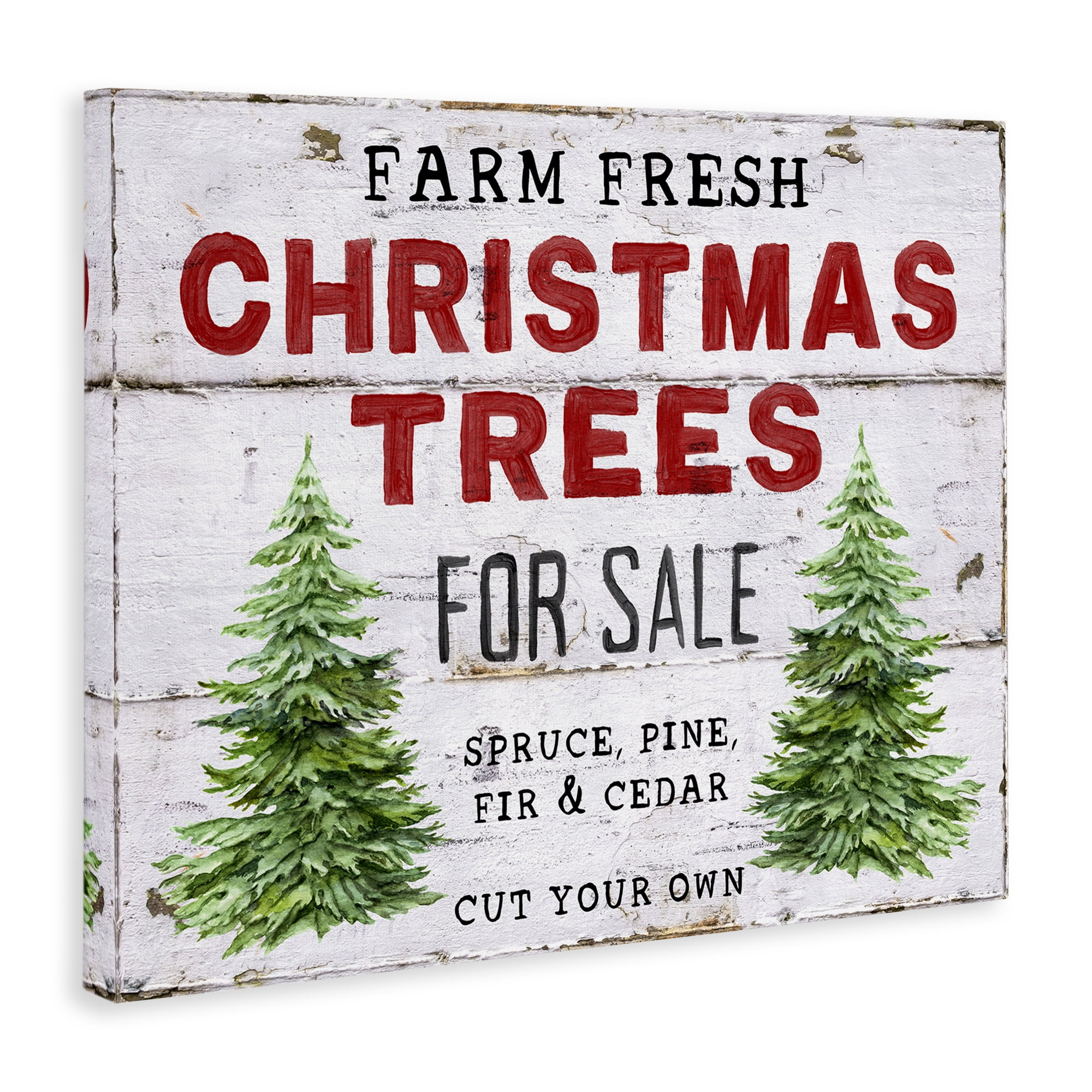 Stupell Industries For Sale Christmas Trees Holiday Painting Gallery Wrapped Canvas Art Prints Wall Art, 30 x 24
