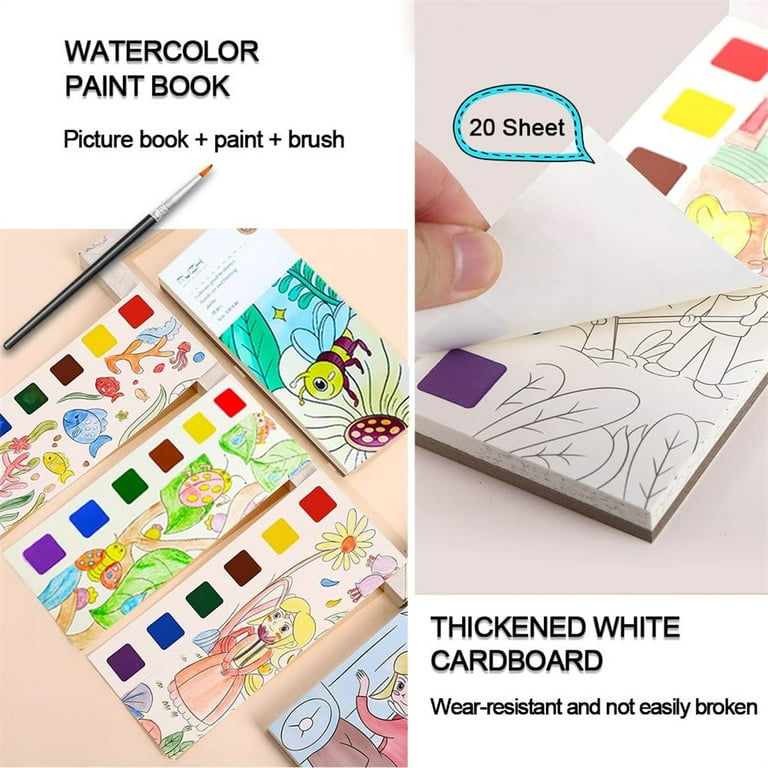 Pocket Watercolor Painting Book, Travel Pocket Watercolor Kit, Watercolor Paint Bookmark, Improve Creativity and Concentration, for Artist, Beginning