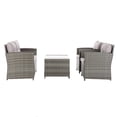 thumbnail image 4 of SAFAVIEH Vellor Outdoor Patio 4 Piece Conversation Set, Grey, 4 of 9