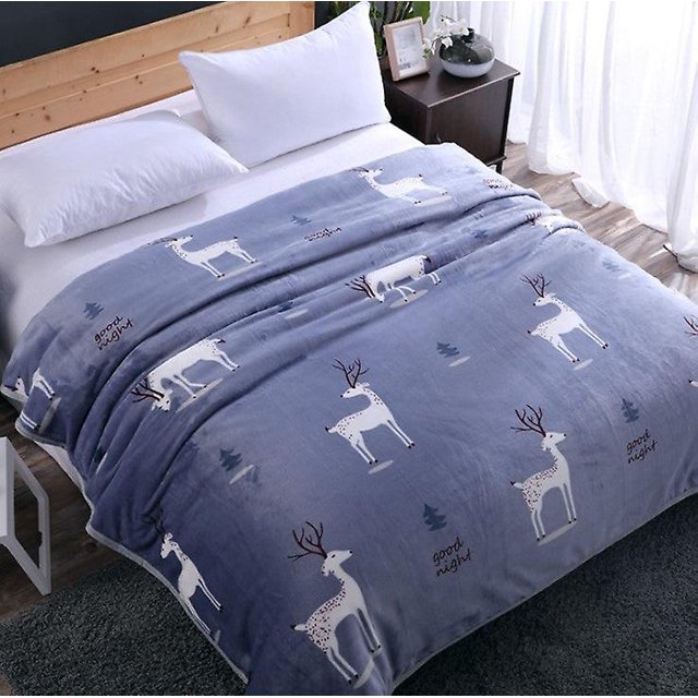 Couverture Double Face en Flanelle Couverture d'Automne et d'Hiver Couverture de Climatisation Couverture de Sieste Simple