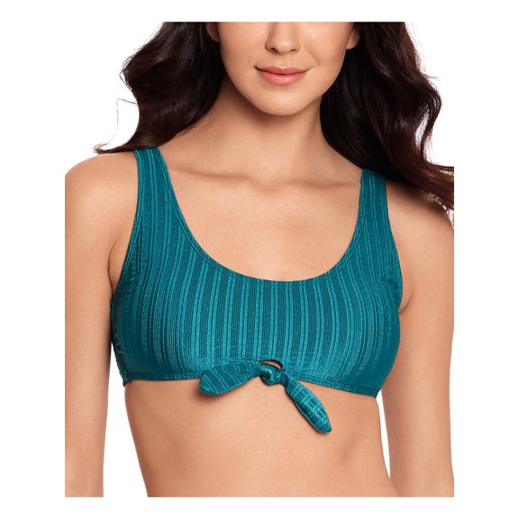 SALT COVE Women's Green Stretch Bralette Bikini Top DDD