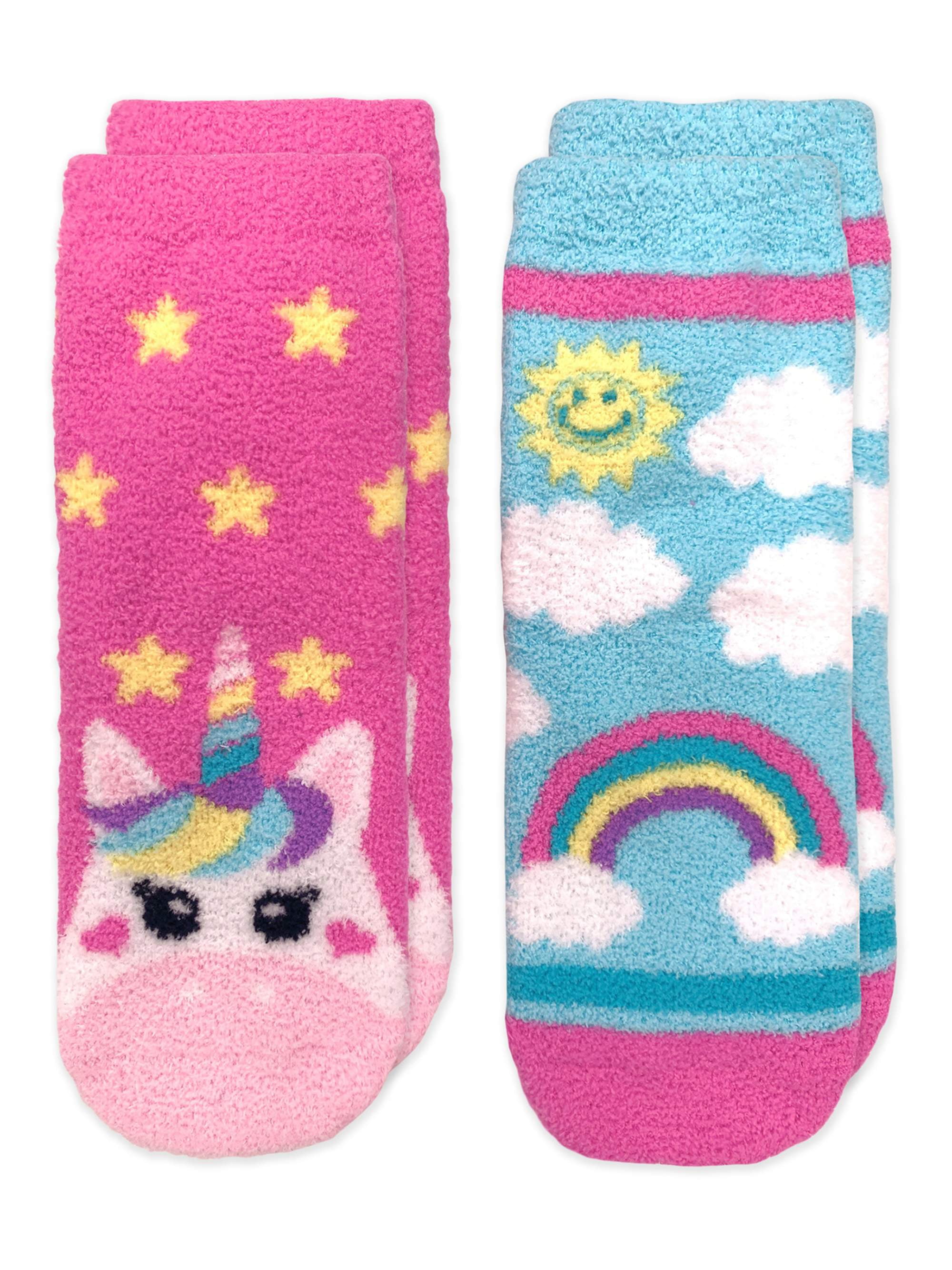 NWT Womens Unicorn Rainbow Slipper Socks M/LG 8-10 