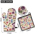 thumbnail image 6 of Paw Prints and Bones Kitchen Oven Mitt and Pot Holder Sets 4 Pcs for Baking, Cooking and Grilling, Heat Resistant Up To 392 °F, 6 of 7