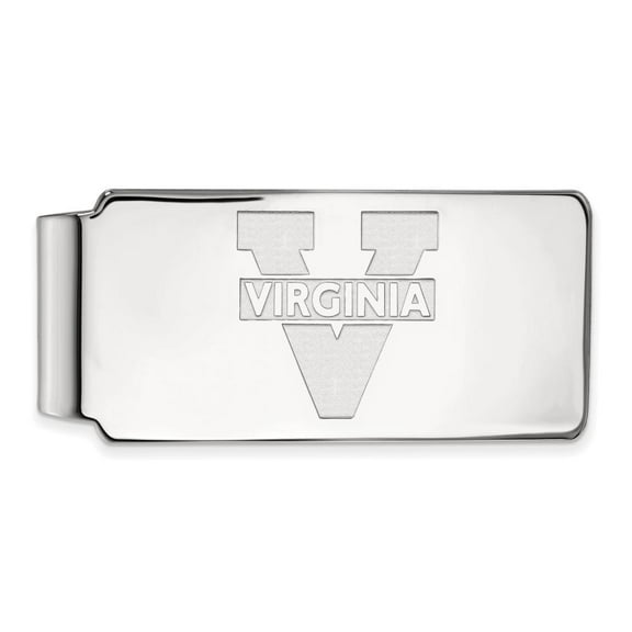 Sterling Silver LogoArt Official Licensed Collegiate University of Virginia (UVA) Money Clip