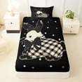 thumbnail image 3 of Erosebridal Black Buffalo Rabbit Kid Twin Sheet Sets, Princess Bowknot Bedding, 3-Piece, 3 of 5
