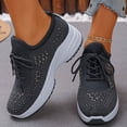 thumbnail image 2 of Tennis Shoes Women Fashion Mesh Wedge Sneakers Casual Slip on Antislip Thick Sole Outdoor Walking Shoes Grey Size 6.5, 2 of 8