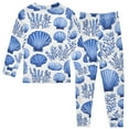 thumbnail image 2 of joogoo Seashells Coral Pajamas Set Long Sleeve Soft Cotton Sleepwear 2 Piece 24M, 2 of 7