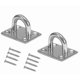 thumbnail image 1 of Durable Wall and Ceiling Hooks with Screws for Hanging - 60mm Pad Eye Plate U-Hooks, Pack of 2, 1 of 5