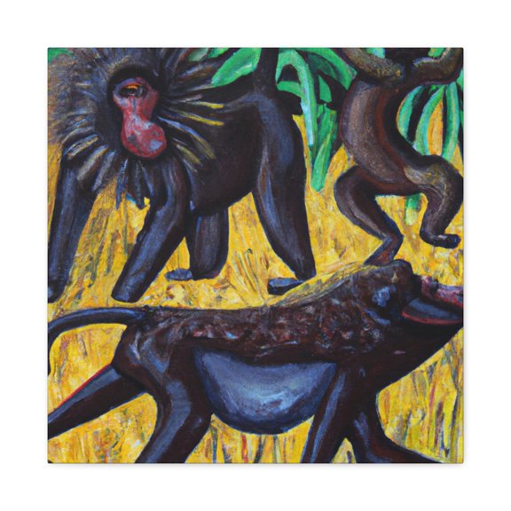 Baboon Folk Art Paint - Canvas