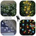 thumbnail image 5 of Guirnalda de luces solares con forma de estrella Dinheiro de 11 m y 100 LED con 8 modos para decoración de fiestas en el jardín o bodas, 5 of 5