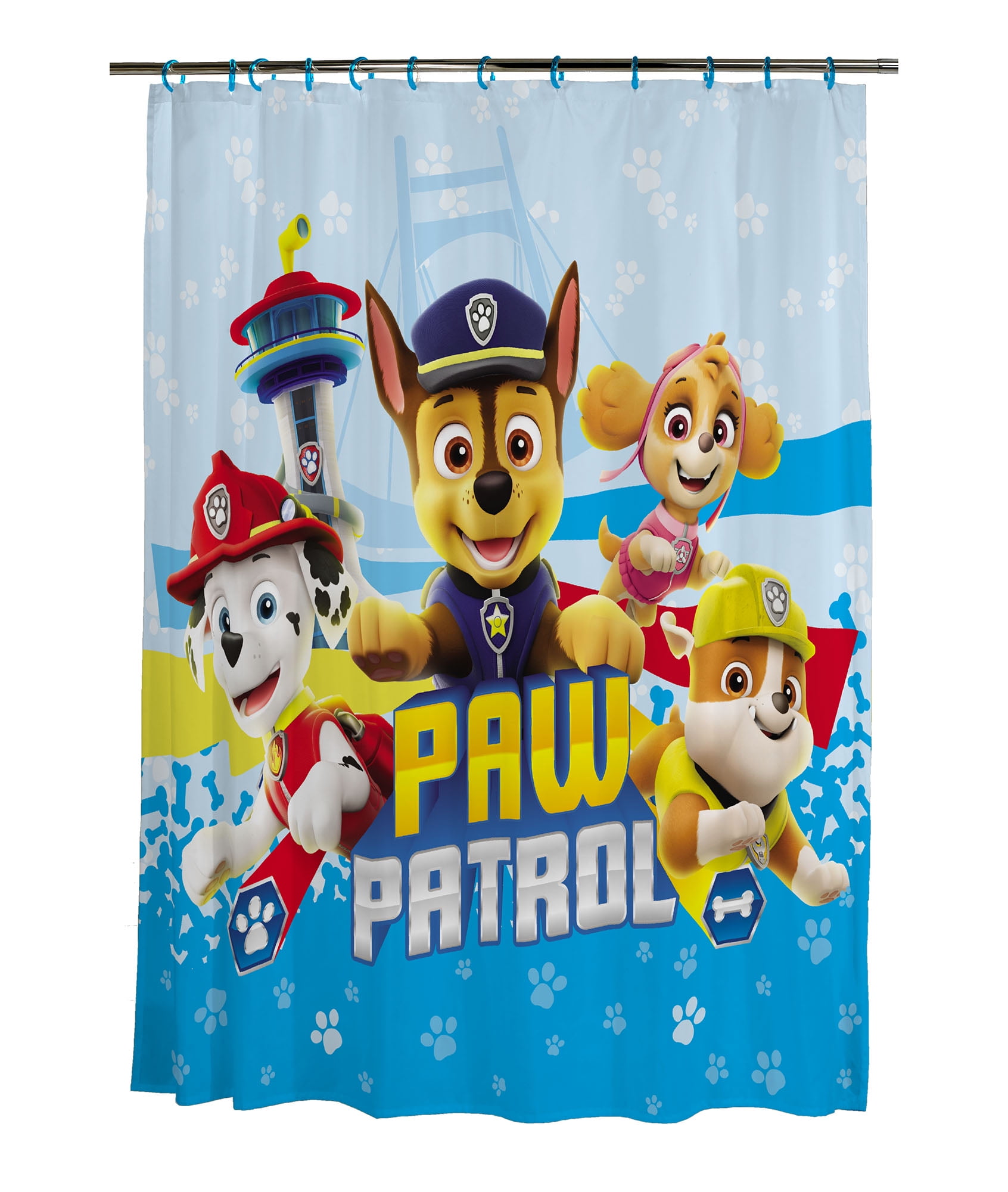 Paw Patrol 72 x 72 Franco Kids Bathroom Decorative Fabric Shower Curtain 