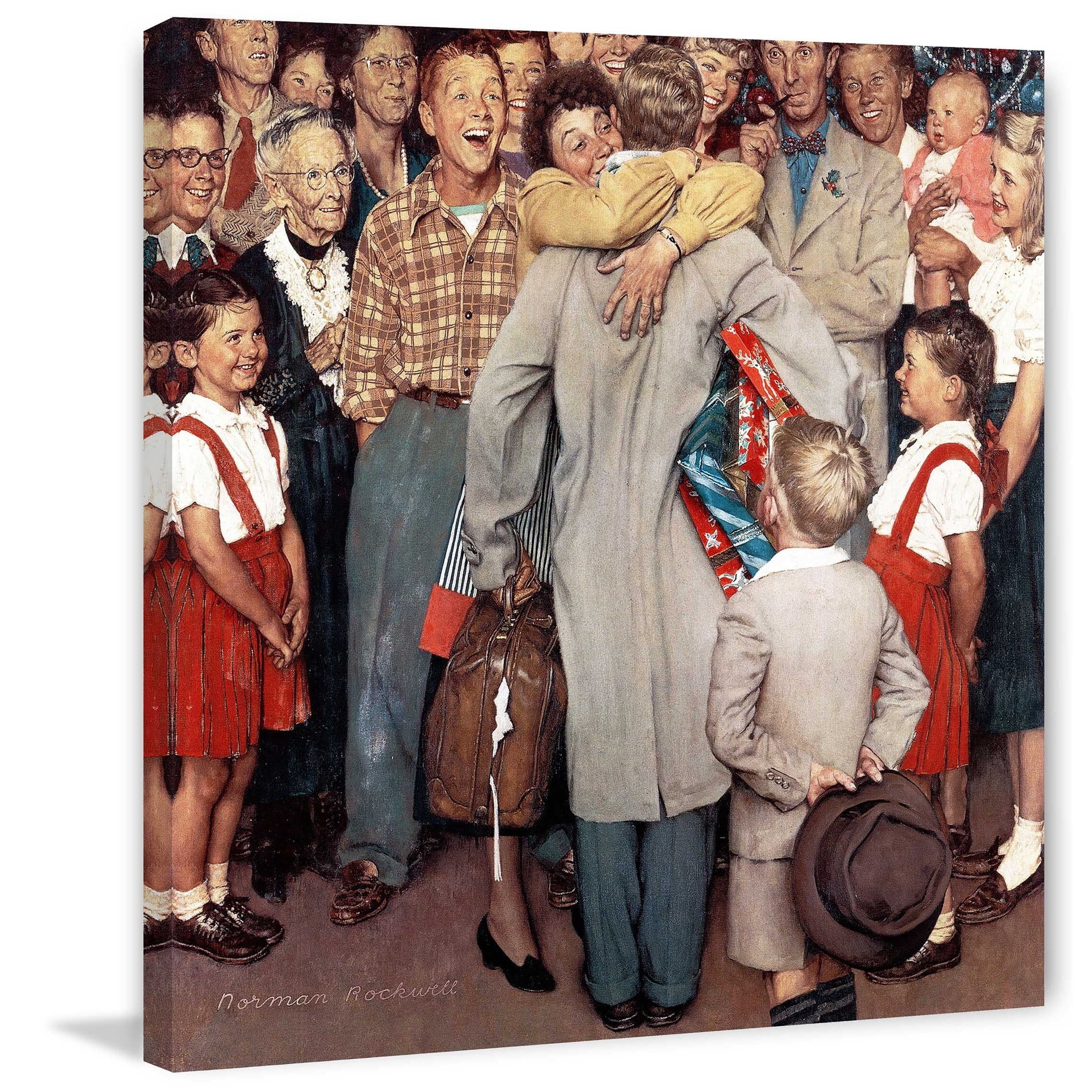 Marmont Hill "Christmas Homecoming" by Norman Rockwell Painting Print on Canvas