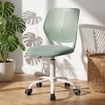 thumbnail image 5 of FurnitureR Velvet Scallop Back Vanity Desk Chair, Modern Adjustable Swivel Task Chair with Gold Metal Legs, Aqua, 5 of 15