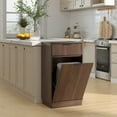 thumbnail image 2 of 10-Gallon Tilt Out Trash Can Cabinet, Wooden Hidden Garbage Can Holder with Storage and Drawer, Laundry Hamper Cabinet for Bathroom, Kitchen, Walnut, 2 of 7