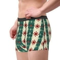 thumbnail image 2 of Wukai Christmas Snowflakes Plaid Print Men’s Underwear Breathable Boxer Brief for Men,&nbsp;Moisture Wicking & Breathable-X-Large, 2 of 5