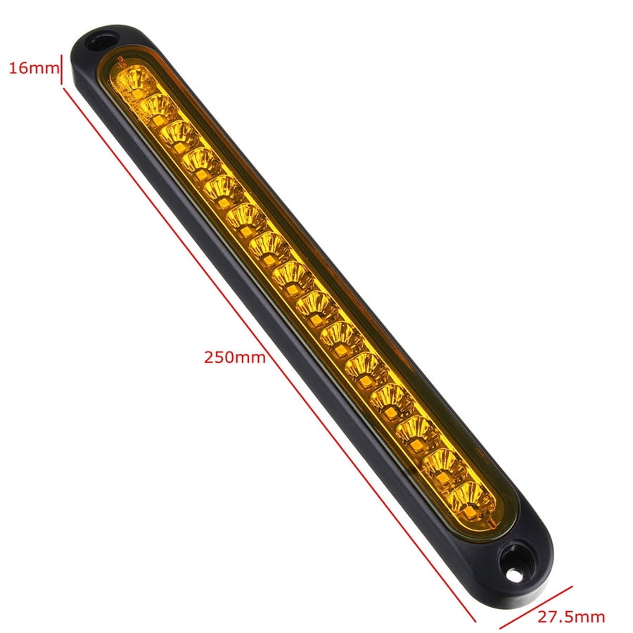 LED Amber Light Bar Emergency Warning Strobe Flashing Yellow Indicator