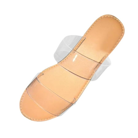 

Follure Girl women s casual shoes Fashion Women s Spring And Summer Casual Flat Sandals Beach Slippers Clear 39