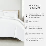 Noble Linens 2-Piece White Duvet Cover Set, Twin/Twin XL