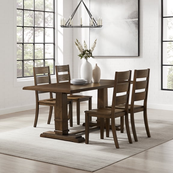 Crosley Furniture Joanna 5-Piece Dining Table Set in Dark Oak