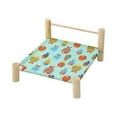 thumbnail image 2 of kusrkot Elevated Cat Bed Comfortable Pet Cot Wooden Frame for Small Pet Puppy Rabbit Green Fish, 2 of 9