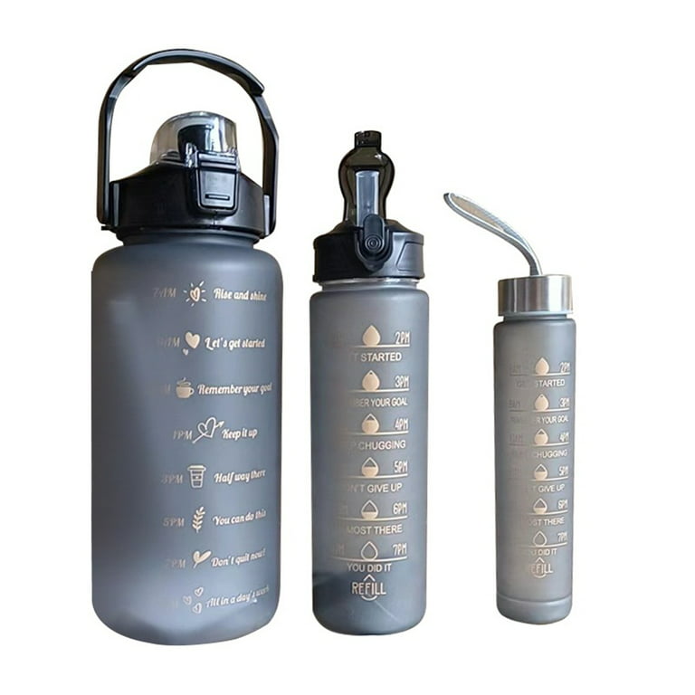 SEARCHI 3-Piece Set Water Bottles with Times Drink Leakproof