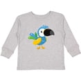 thumbnail image 3 of Inktastic Colorful Parrot, Tropical Parrot, Cute Parrot Boys or Girls Long Sleeve Toddler T-Shirt, 3 of 5