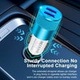 thumbnail image 4 of Car Charger,AILKIN 3Pack 3.4A Dual Port USB Car Charger Adaptor for iPhone Charging Cigarette Lighter Socket Adapter,Blue, 4 of 6