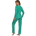 thumbnail image 3 of BEOEOSY Womens Soft Christmas Pajamas Set Long Sleeve Christmas Pjs Set Soft Sleepwear Set Green & Snowman X-Large, 3 of 7