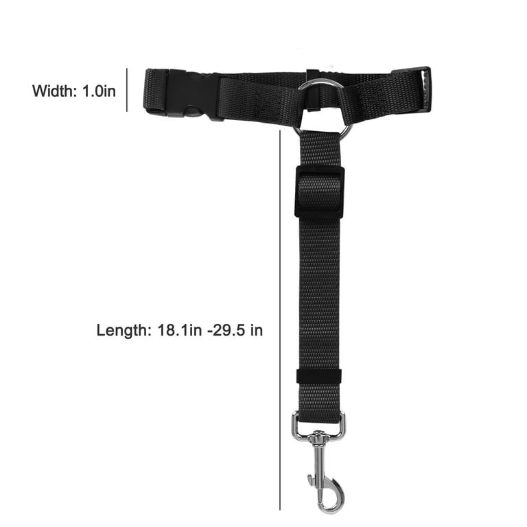 Dog Car Seat Belt, 2-Pack Adjustable Nylon Black photo 6