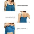 thumbnail image 2 of QRIC 2-Pack Women Cami with Built in Bra Cup Summer Casual Flowy Swing Pleated Tank Top with Adjustable Strap, XL, 2 of 8