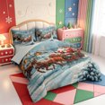 thumbnail image 2 of Manfei Festive Christmas Tree 7pcs Queen Bedding,Xmas Holiday Season Bedding Comforter Set Queen,Light Gray Reversible, 2 of 7