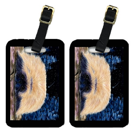 Starry Night Pekingese Luggage Tags Pair of 2
