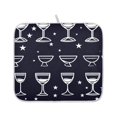 thumbnail image 2 of Wine Glass Pattern Dish Drying Mat for Kitchen, Quick Drying Absorbent Soft Durable 16" x 18", 2 of 10