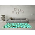 thumbnail image 3 of Ahgly Company Indoor Square Abstract Turquoise Blue Contemporary Area Rugs, 6' Square, 3 of 4