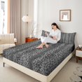 thumbnail image 4 of Manfei Aesthetic Gray Twin Sheet Sets 3pcs, Cheetah Leopard Print Twin Fitted Sheet, Safari Wildlife Flat Sheet, Ultra Soft Bedroom Decor, 4 of 7