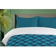 thumbnail image 4 of Ambesonne Navy Blue Duvet Cover Sets, Exotic Jungle Leaf Motifs, 2-King, Dark Seafoam Indigo, 4 of 7