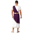 thumbnail image 3 of TiaoBug Robe Gothique Grecque Ancienne pour Hommes, Décoration Dorée Rétro, Longue Robe Violette G, 3 of 6