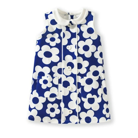WOLLED Little Girls Lapel Dresses Pretty 3D Print Dresses for Baby Girls Cozy Dresses Summer Causal Dresses,Sized 1-6T
