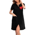 thumbnail image 5 of PBFRDSJ Womens Zipper Front Housecoats Short Sleeve Crewneck Loungewear Dress with Pockets Loose Fit Sleepwear for Home, 5 of 6