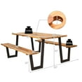 thumbnail image 2 of Costway Patented Picnic Table with 2 Benches 70'' Dining Table Set with Seats and Umbrella Hole, 2 of 10
