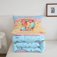 thumbnail image 5 of Manfei Lovely Monogrammed D Full Size Comforter Sets,Cute Ice Cream Bedding Comforter Set,Yellow,Pink Reversible,3-Piece,1 Comforter and 2 Pillowcases, 5 of 7