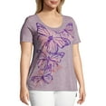 thumbnail image 3 of Just My Size Women's Plus Size Scoopneck Short Sleeve Graphic Tunic T-Shirt, 3 of 5