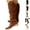 Beige, variant on Cowboy Knee High Boots Women Suede Wide Calf Western Cowgirl Boots Chunky Low Heel Riding Dress Winter Shoes for Ladies Beige 7
