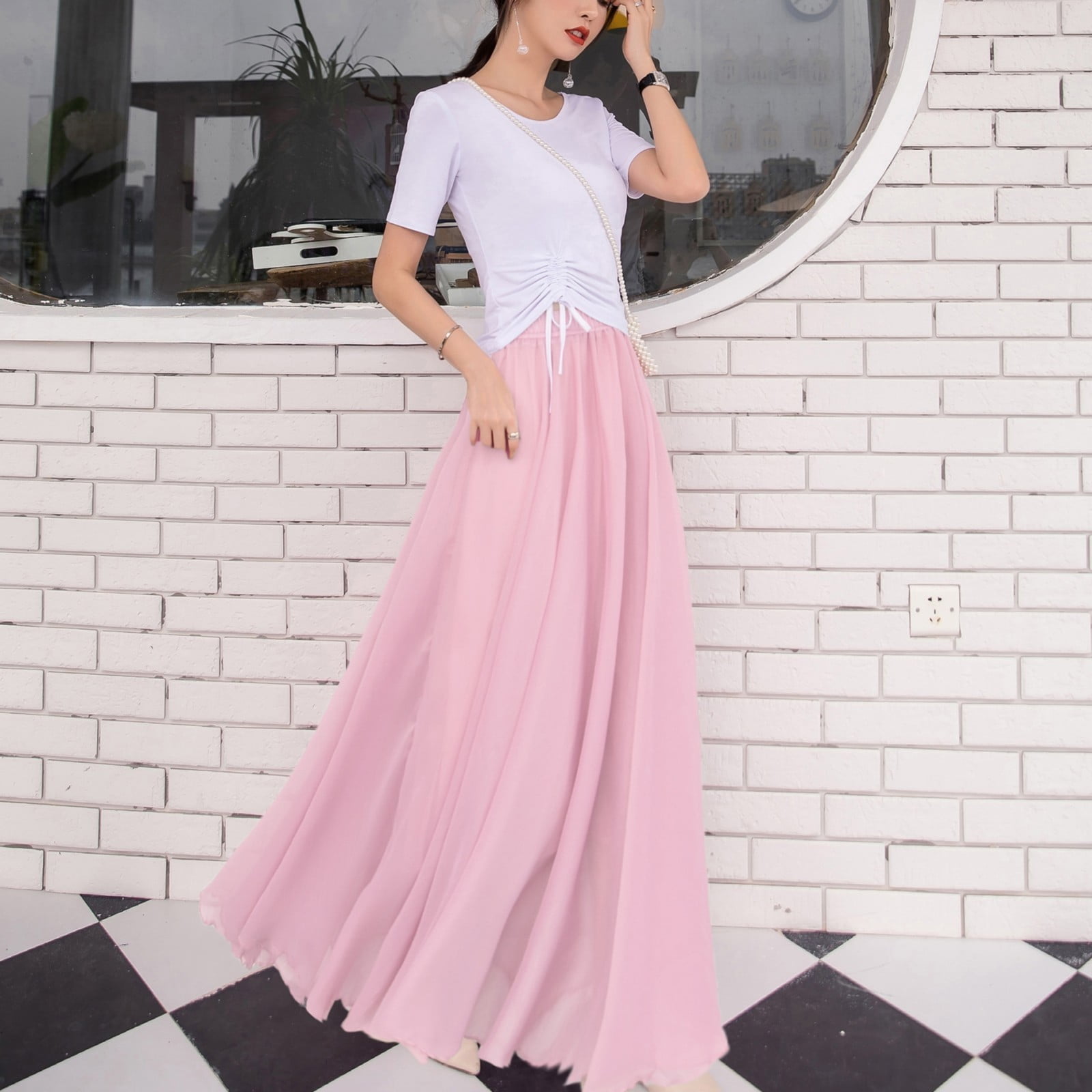 スカート MONOHA : 24SS / Silky shirring skirt (4colors スカート MONOHA : 24SS / Silky shirring skirt (4colors