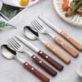 thumbnail image 6 of CHUANK Stainless Steel Flatware Set, Spoons and Forks Cutlery Serving Set 3 Wooden Handle Dinner Knife Fork Spoon Set, 6 of 6