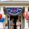 thumbnail image 5 of Leatfisat 250 Years Birthday Flag Bunting 35X17.7 Inch 1776-2026 Fan Flags Patriotic Stars Yard Signs Party Supplies Hanging Decor For Room House Welcome Backdrop With Brass Grommets,1Pcs, 5 of 5