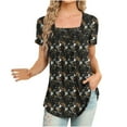 thumbnail image 1 of Pompotops T-Shirt Décontracté à Manches Courtes Imprimé Mode pour Femmes, 1 of 6