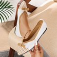 thumbnail image 2 of Wensltd Women Shoes Pointed Toe Bow Shallow Mouth Dressy Work Shoes Casual Comfortable Flats, 2 of 9