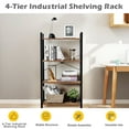 thumbnail image 3 of Costway 4-Tier Bookshelf Industrial Bookcase Diaplay Shelf Storage Rack Rustic Brown, 3 of 10